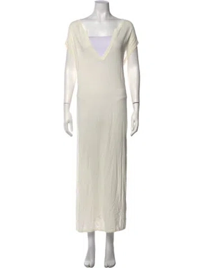 Pre-owned Totême V-neck Long Dress In Neutrals
