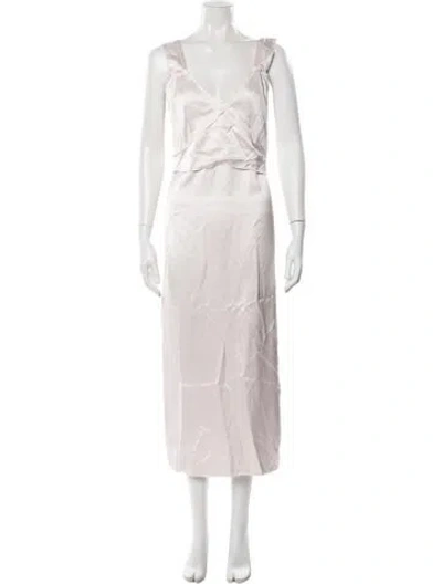 Pre-owned Totême V-neck Long Dress In Pink