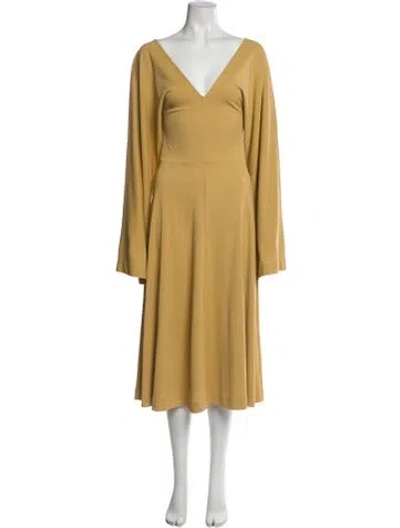 Pre-owned Totême V-neck Long Dress In Yellow