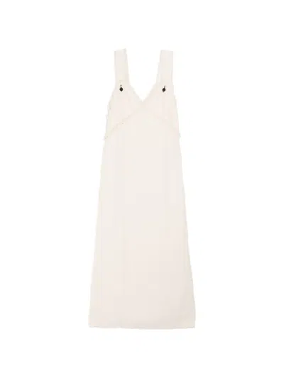 Totême V-neck Maxi Dress In Neutral