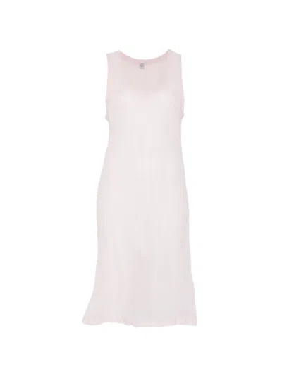 Totême V-neck Midi Dress In Pink