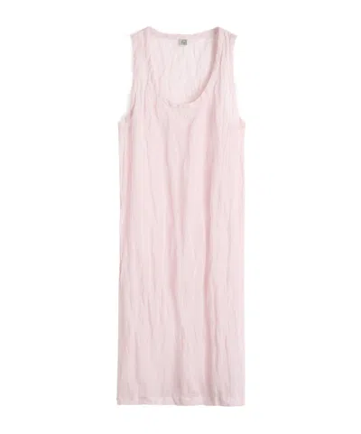 Totême V-neck Midi Dress In Pink