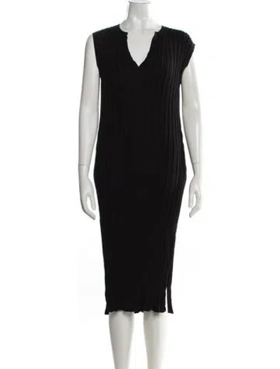Pre-owned Totême V-neck Midi Length Dress In Black