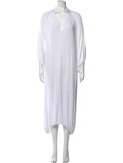 Pre-owned Totême V-neck Midi Length Dress In White