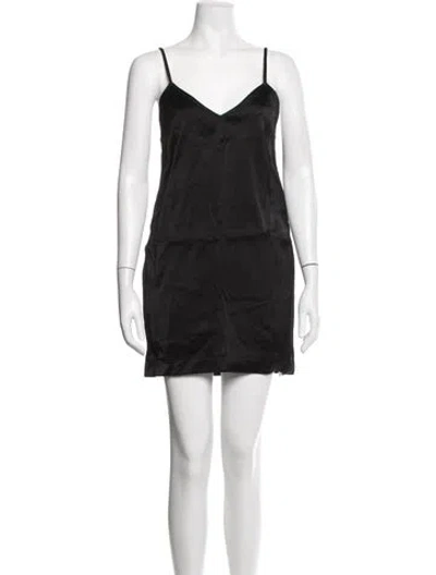 Pre-owned Totême V-neck Mini Dress In Black