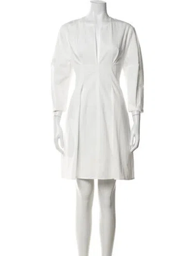 Pre-owned Totême V-neck Mini Dress W/ Tags In Neutrals