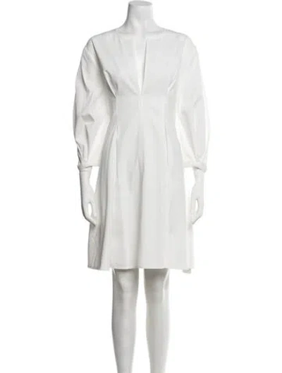 Pre-owned Totême V-neck Mini Dress W/ Tags In White