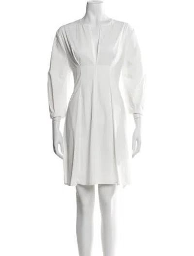 Pre-owned Totême V-neck Mini Dress W/ Tags In White