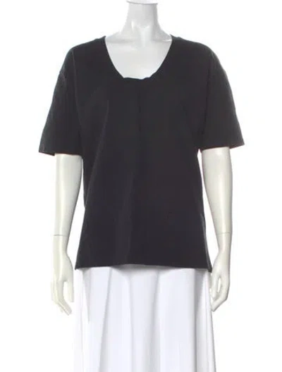 Pre-owned Totême V-neck Short Sleeve T-shirt In Black
