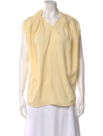 Pre-owned Totême V-neck Sleeveless Blouse In Yellow