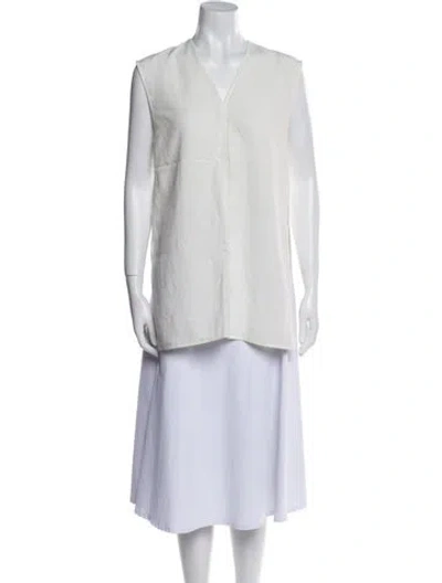 Pre-owned Totême V-neck Sleeveless Tunic In White
