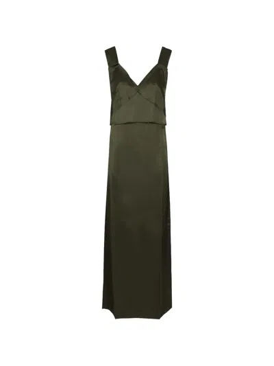 Totême V-neck Slip Dress In Green