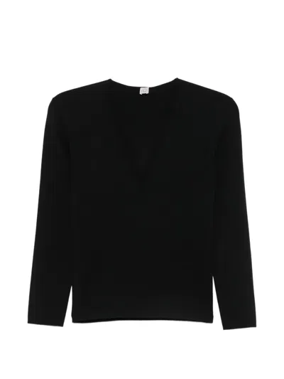 Totême V-neck Sweater In Black