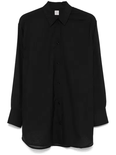 Totême Cotton And Lyocell-blend Shirt In Black