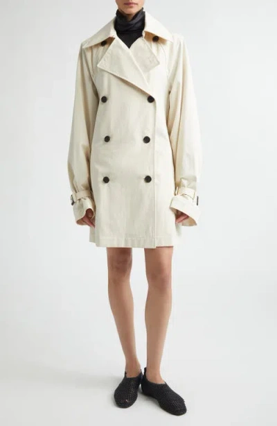 Totême Cream Notched-lapel Trench Coat In Neutral