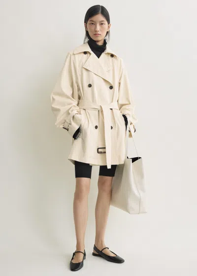 Totême Washed Cotton Trench Jacket In Stone In Neutral