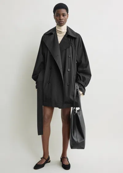 Totême Washed Cotton Trench Washed Black
