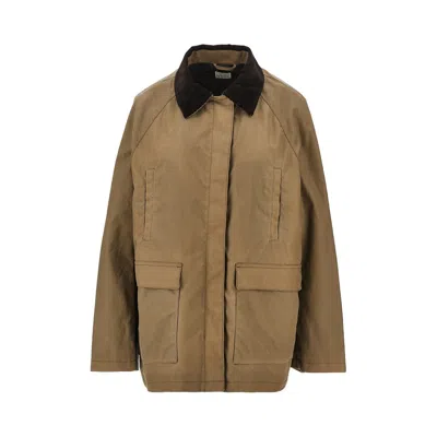 Totême Waxed Cotton Country Jacket In Brown
