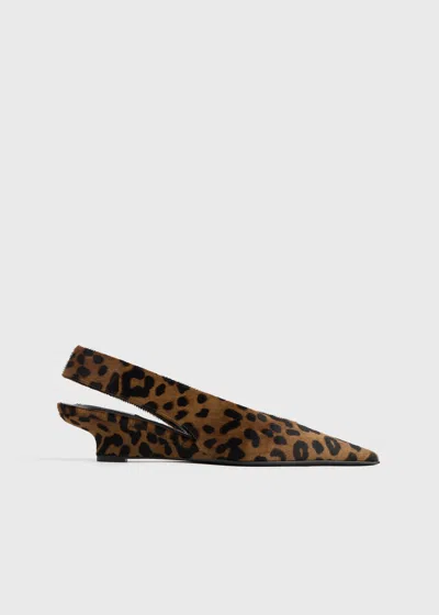 Totême Wedge-heel Pony Hair Slingbacks Leopard In Animal Print