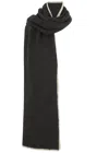 Totême Toteme Whipstitch-trimmed Wool-blend Scarf In Grey