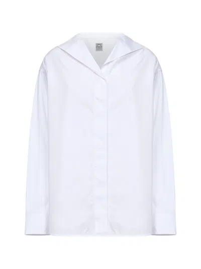 Totême White Cotton Poplin Sharp Shirt