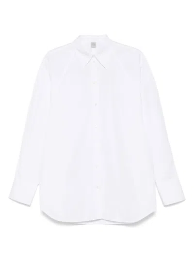 TOTÊME WOMEN WHITE COTTON SHIRT, XXS LUXURY SHIRTS FOR WOMEN DARVEYS