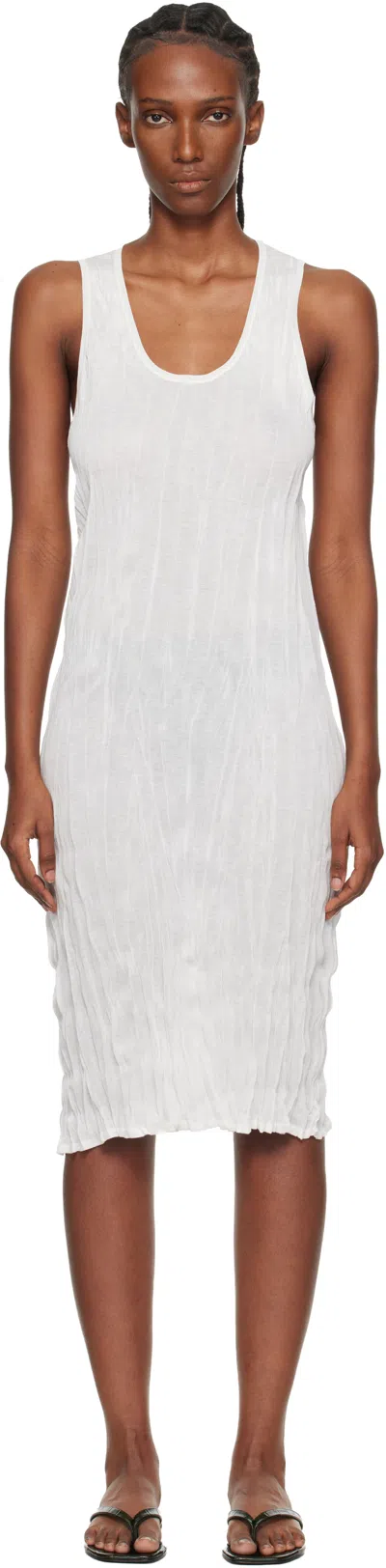 Totême White Crinkled Knit Tank Midi Dress