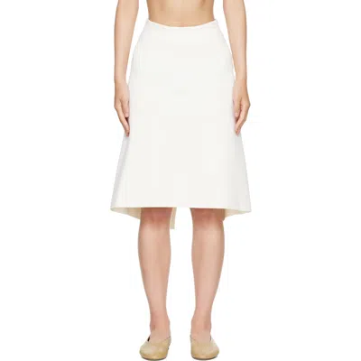 Totême White Dipped Knit Midi Skirt