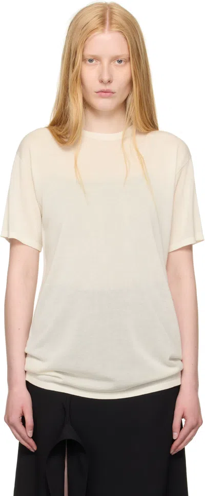 Totême White Knit T-shirt In Neutral