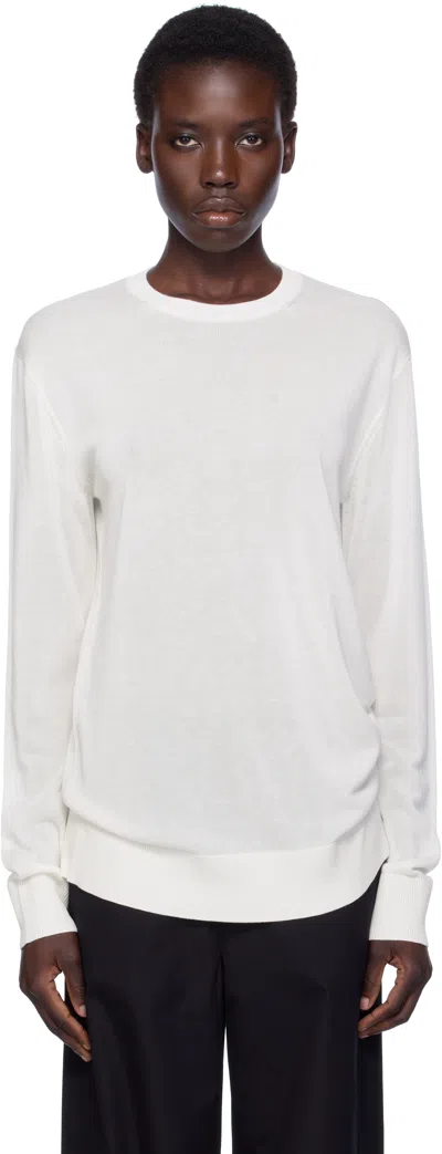 Totême White Long-sleeve Knit T-shirt