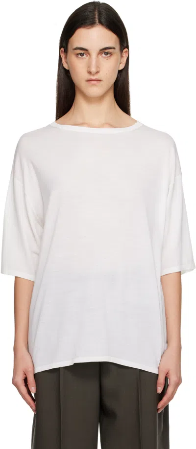 Totême White Longline Knit T-shirt