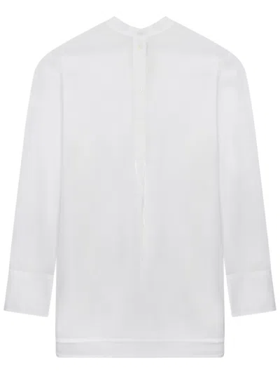 Totême White Long-sleeved Cotton Shirt With Button-up Closure