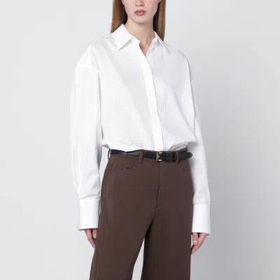 Totême White Oversized Striped Shirt