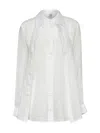 Totême White Ramie Voile Double Collar Shirt In White