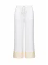 Totême Wide-leg Satin Trousers With Drawstring In White