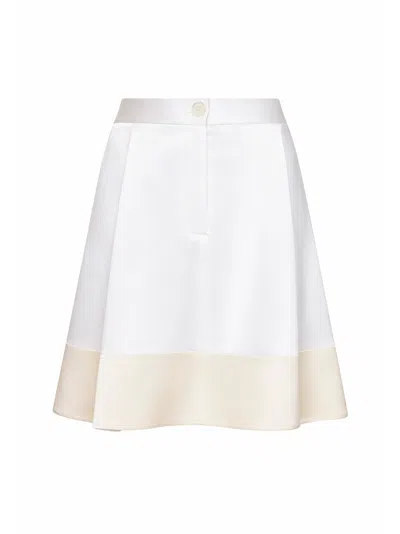 Totême White Satin Short Tuxedo-style Skirt