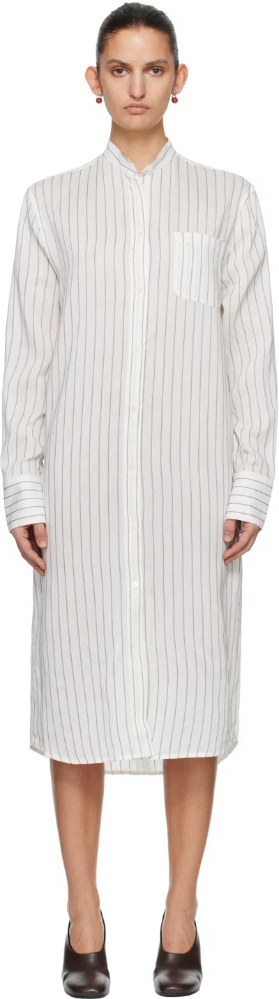 Totême White Striped Summer Tunic Midi Dress