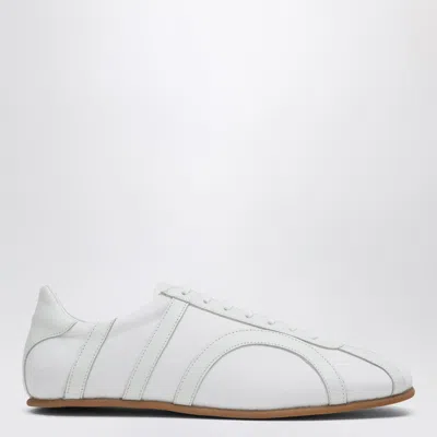 Totême Canvas Low-top Sneakers With Leather Profiles In White