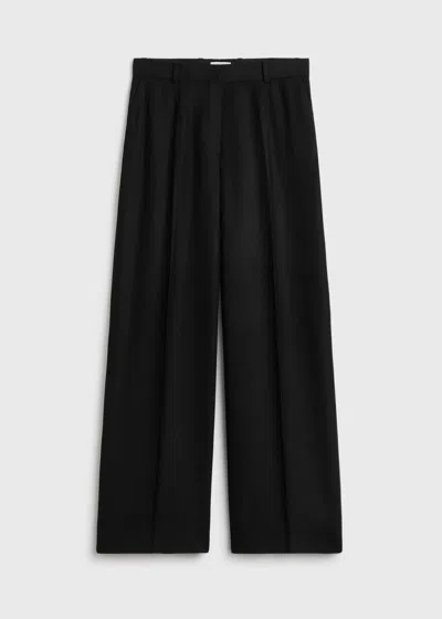 Totême Toteme Wide Flannel Trousers For Women In Black