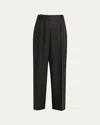 Totême Wide Flannel Trousers In Black