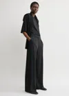 Totême Wide Fluid Trousers Black In Black