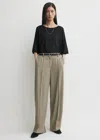 Totême Taupe Wool-blend Trousers In Brown