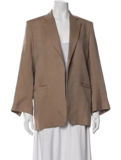 Pre-owned Totême Wide Lapel Blazer Wool Blazer In Brown