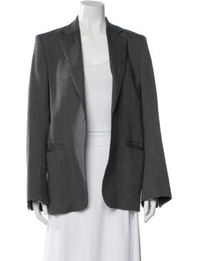 Pre-owned Totême Wide Lapel Printed Blazer In Gray