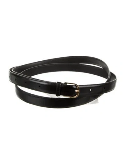 Pre-owned Totême Wide Leather Belt In Black