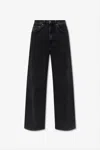 Totême Wide-leg Black Denim Pants With Classic Five-pocket Design In Black