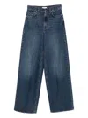 Totême High Waist Loose Leg Denim Trousers In Blue