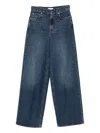 Totême High Waist Loose Leg Denim Trousers In Blue