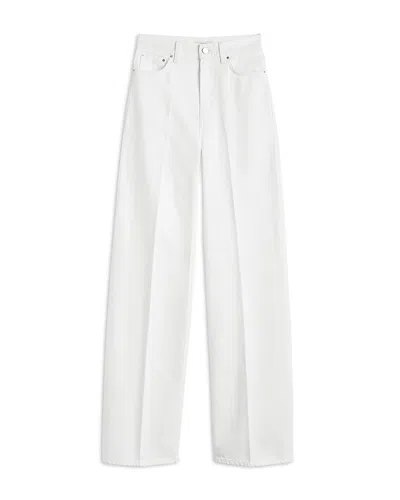 Totême Wide Leg Cotton Jeans In Off White