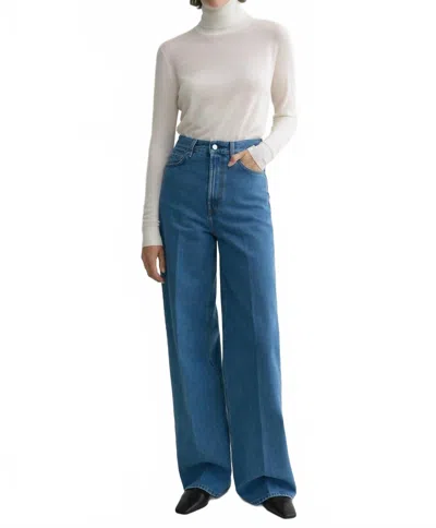 Totême Wide Leg Denim Jean In Vibrant Blue